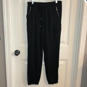 B.P. Collection Black drawstring cargo joggers zip